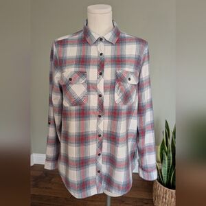 Plaid Wind River 100% Cotton Women’s Button-Up Shirt Long Sleeve Size Large